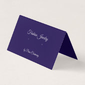 Tented Deep Blue & Gray Stud Earring Display Card Visitenkarten (Vorderseite)