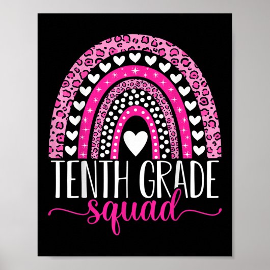 Tenth Grade Squad Team 10th Grade Teacher Back To Poster (Vorne)