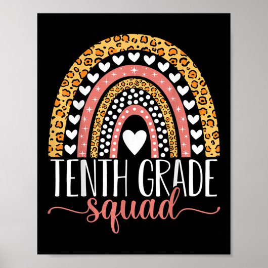 Tenth Grade Squad Team 10th Grade Teacher Back To Poster (Vorne)