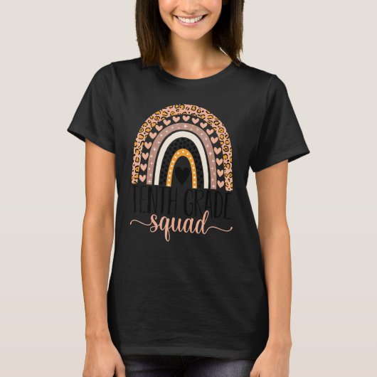 Tenth Grade Squad Team 10th Grade Teacher Back To  T-Shirt (Vorderseite)