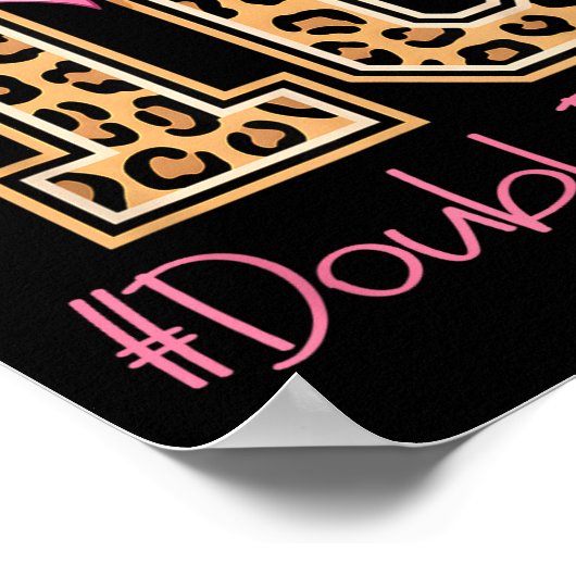 Tenth Years Old Girl Birthday Bow Coquette Leopard Poster (Ecke)