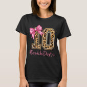Tenth Years Old Girl Birthday Bow Coquette Leopard T-Shirt (Vorderseite)
