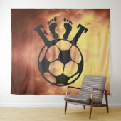 Tenture - Crowned Goal – Royal Passion for Footbal Wandteppich (Beispiel (Horizontal))