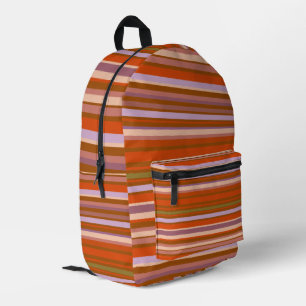 Tenuos Varicolored modische horizontale Linien Bedruckter Rucksack