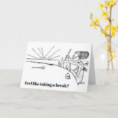 Tenure Glückwunsch Edw. Lear Cartoon Chillin' Karte (Gelbe Blume)