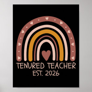 Tenured Teacher Est 2026 Tenure Beförderung Frauen Poster