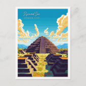 Teotihuacan Mexico Vintage Reise Illustration Postkarte (Vorderseite)