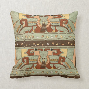 Teotihuacan Vintage Illustration Kissen