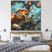 Teparty mit der Fee und dem Teddybär Leinwanddruck (Insitu (Schlafzimmer))