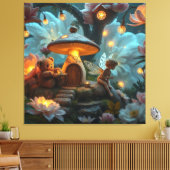 Teparty mit der Fee und dem Teddybär Leinwanddruck (Insitu (Wohnzimmer))