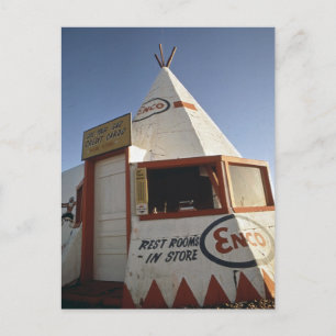TEPEE-GASSTATION AUF DER STRASSE 66 REISEPOSTCARD POSTKARTE
