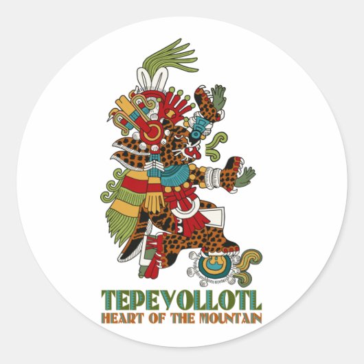 Tepeyollotl Runder Aufkleber (Vorderseite)