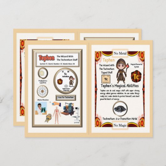 Tephen Wizard - Technetium-Element Postkarte (Vorne/Hinten)