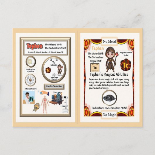 Tephen Wizard - Technetium-Element Postkarte (Vorderseite)