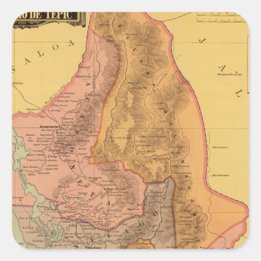 Tepic, Nayarit Quadratischer Aufkleber (Vorderseite)