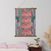 Teppich - abstraktes Palmbaum-Muster Wandteppich Mit Holzrahmen (Schlafzimmer)