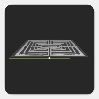 Teppich aus Glitch-Möbeln, perlweiß und schwarz Quadratischer Aufkleber