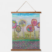 Teppich - Fantastische Blumen Wandteppich Mit Holzrahmen (Vorderseite)
