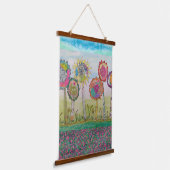 Teppich - Fantastische Blumen Wandteppich Mit Holzrahmen (Gewinkelt)