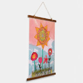 Teppich - Fantastische Blumen Wandteppich Mit Holzrahmen (Gewinkelt)
