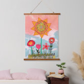 Teppich - Fantastische Blumen Wandteppich Mit Holzrahmen (Schlafzimmer)