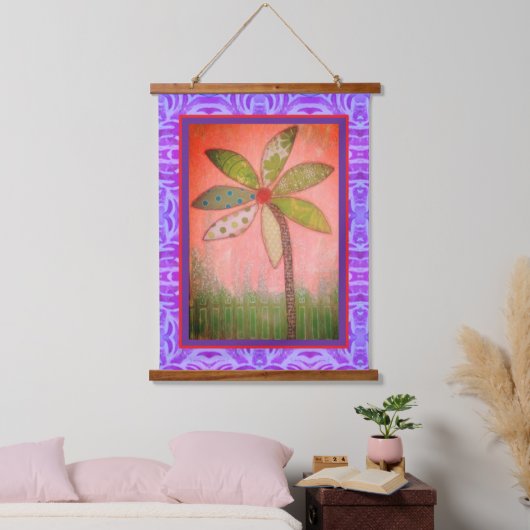 Teppich - Große fantastische Blume Wandteppich Mit Holzrahmen (Schlafzimmer)