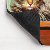 Teppich Maus gefleckte Katze auf einem Gartentisch Mousepad (Ecke)