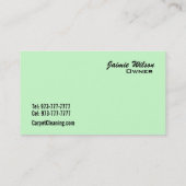 Teppich-Reinigungs-Visitenkarten Visitenkarte (Rückseite)