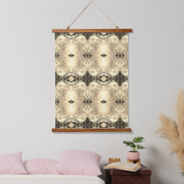 Teppich - Sepia-Diamant Wandteppich Mit Holzrahmen
