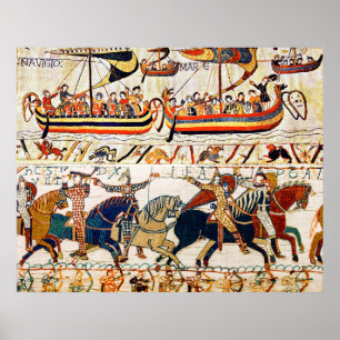 TEPPICH VON BAYEUX,NORMANNISCHE RITTER,BOGENSCHÜTZ POSTER