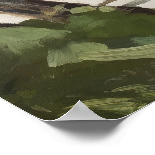 Teppichboden für grüne Vegetation am Ufer Poster (Ecke)