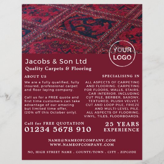 Teppichboden, Teppichboden, Innenausstattung Flyer (Vorne)