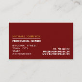 Teppichboden, Teppichreiniger, Reinigungsservice Visitenkarte (Rückseite)