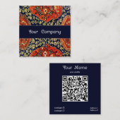 Teppiche aus blau-orange-orientalisch quadratische visitenkarte (Vorne/Hinten)