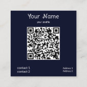 Teppiche aus blau-orange-orientalisch quadratische visitenkarte (Rückseite)