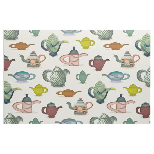 Teppiche - extravagante lackierte Teeköpfe auf Sto Stoff (Fat Quarter (45,7 x 55,9 cm))