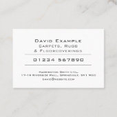 Teppiche und Bodenbeläge mit Foto des Halters Visitenkarte (Rückseite)