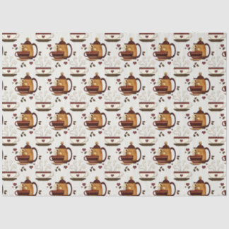 Teppiche und Cups Niedliches Muster Entdeckungsthe Seidenpapier