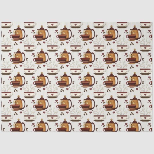 Teppiche und Cups Niedliches Muster Entdeckungsthe Seidenpapier (Vorderseite)