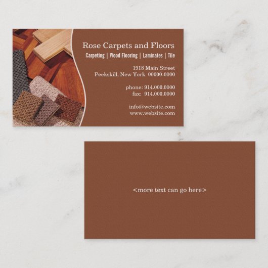 Teppiche und Fußböden Visitenkarte (Vorne/Hinten)