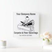 Teppiche und Fußbodenbeläge Cartoon Quadratische Wanduhr (Zuhause)