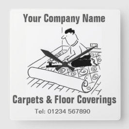 Teppiche und Fußbodenbeläge Cartoon Quadratische Wanduhr