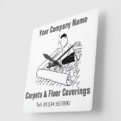 Teppiche und Fußbodenbeläge Cartoon Quadratische Wanduhr (Winkel)