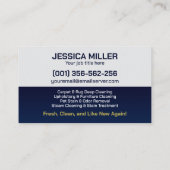 Teppiche und Pflegeprodukte Visitenkarte (Rückseite)