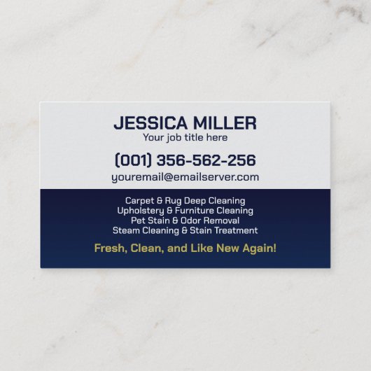 Teppiche und Pflegeprodukte Visitenkarte (Rückseite)