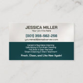 Teppiche und Pflegeprodukte Visitenkarte (Rückseite)