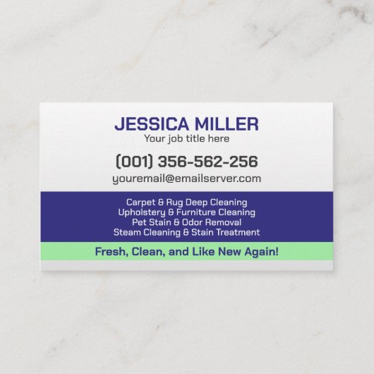 Teppiche und Pflegeprodukte Visitenkarte (Rückseite)