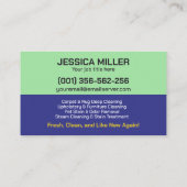 Teppiche und Pflegeprodukte Visitenkarte (Rückseite)