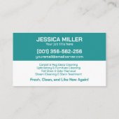 Teppiche und Pflegeprodukte Visitenkarte (Rückseite)