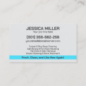 Teppiche und Pflegeprodukte Visitenkarte (Rückseite)